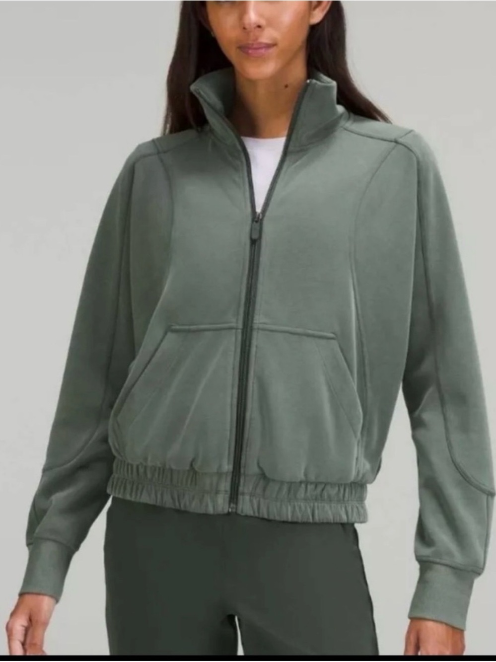 Lululemon Brushed Softstreme Funnel Neck  Zip up sz 8
